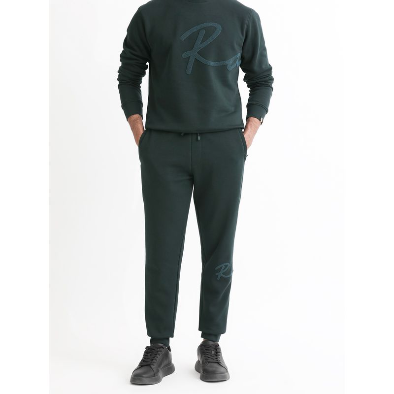 Rare Rabbit Heavyweight Solid Dark Green Jogger (36)