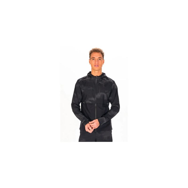 On Men Black Polyamide Hooded Jacket (S)