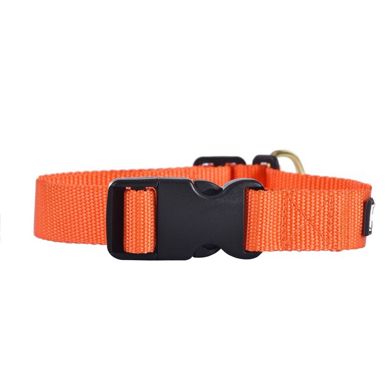 Heads Up For Tails Classic Nylon Dog Collar - Orange (Small)