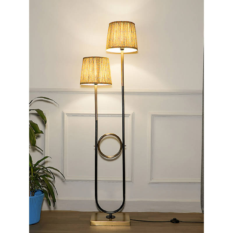 Buy Kapoor Lamp Shades Allegra 2 Light Floor Lamp In Antique Brass and ...
