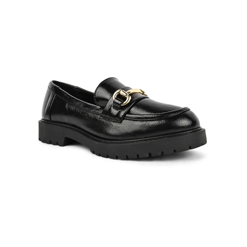 Call It Spring Womens Black Structured Loafers (UK 2)