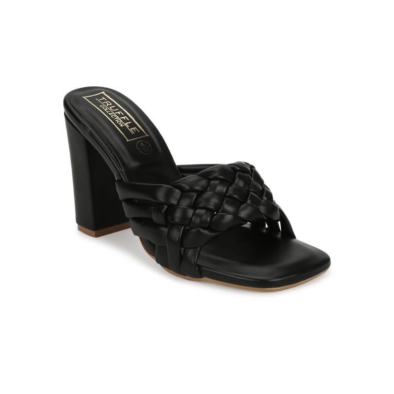 Truffle Collection Black Solid Heels (UK 3)
