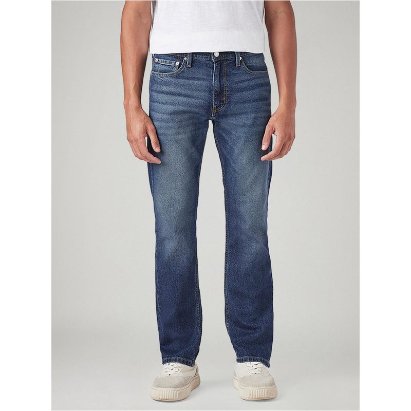 Levi's Men's 513 Blue Slim Fit Mid Rise Jeans (34)