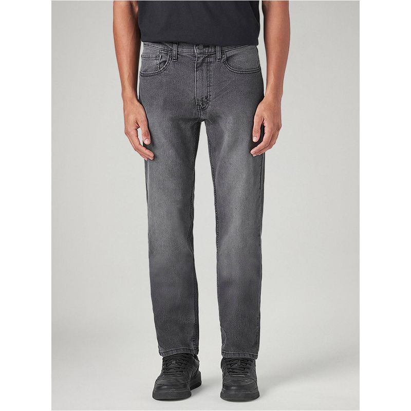 Levi's Men's 505 Grey Straight Fit Mid Rise Jeans (36)