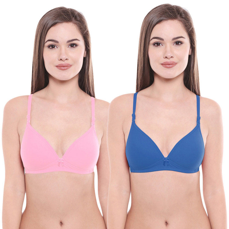 Bodycare Pack Of 2 Lightly Padded T-Shirt Bra - Multi Color (36B)