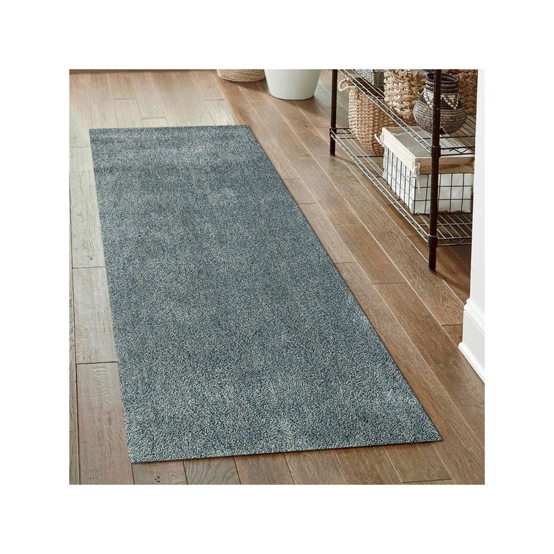 OBSESSIONS Anti-Static Machine Made Polyester Bedside Runner, Blue (2.5x5 Feet)