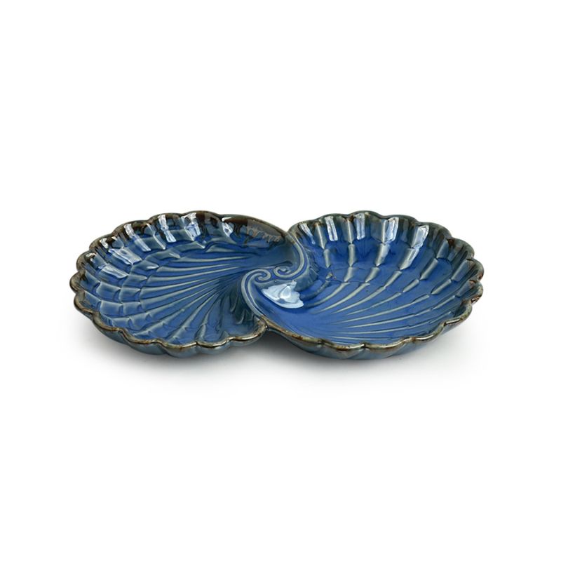 Buy ExclusiveLane Coral Reef Serving Platter In Ceramic (Hand Glazed