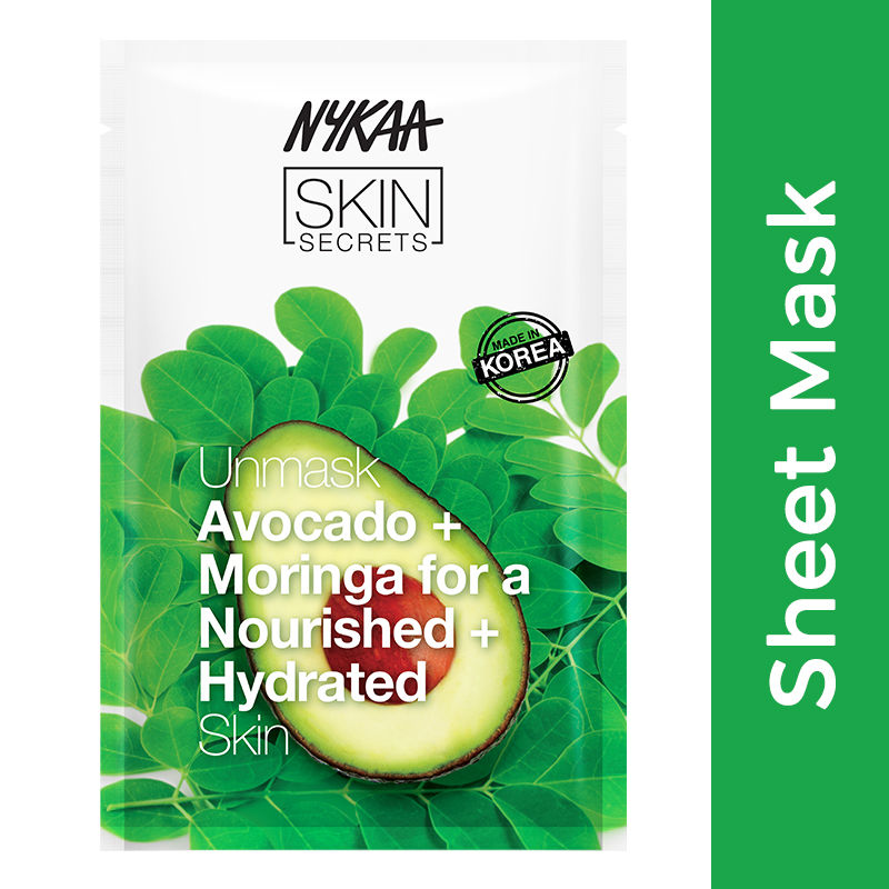 Nykaa Skin Secrets Avocado + Moringa Sheet Mask for Nourished & Hydrated Skin