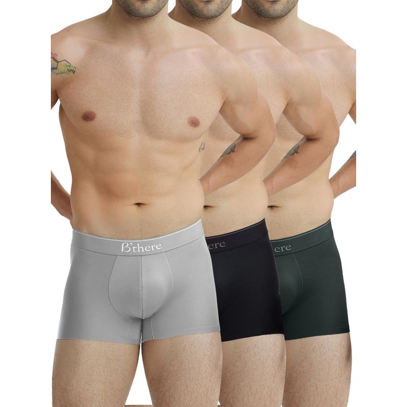 B'There Men Multi-Color Modal Solid Trunk (Pack of 3) (2XL)