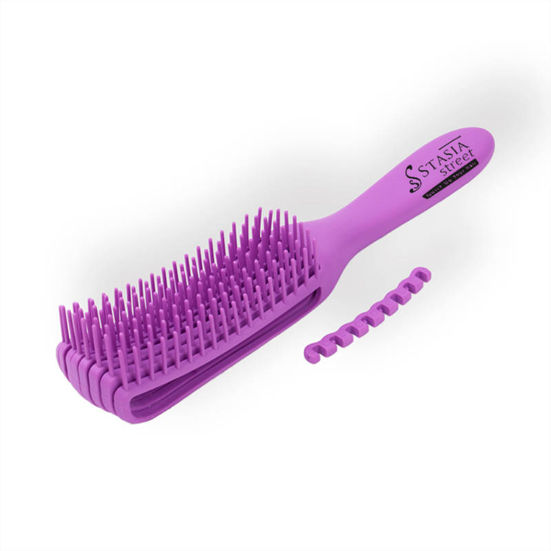 Stasia Street Wet And Dry Hair Detangler Hair Brush - Purple