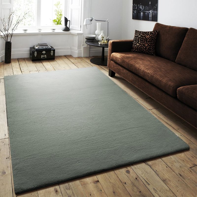 OBSESSIONS Anti-Static Solid Machine Made Carpet, Aqua (4 x 6 Feet)