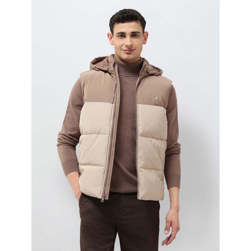 U.S. Polo Assn. Denim Co. Beige Colorblock Jacket (2XL)