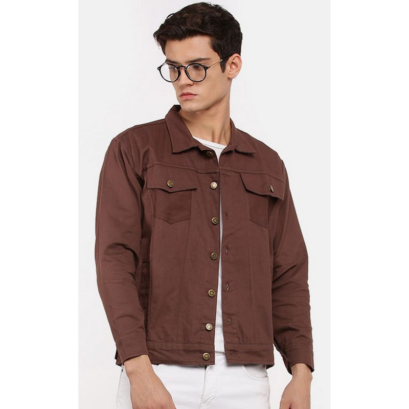 Voxati Brown Men Denim Jacket (M)