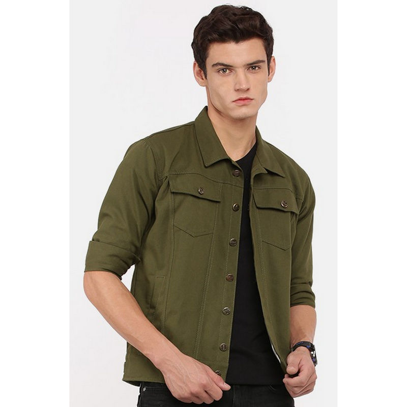 Voxati Olive Men Denim Jacket (L)