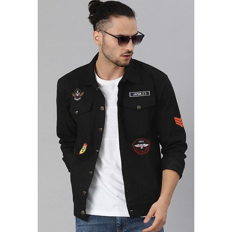 Voxati Black Men Denim Jacket (M)