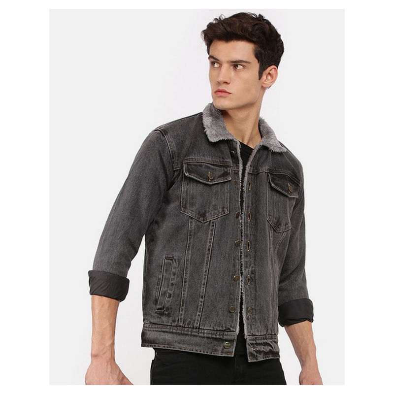 Voxati Grey Men Denim Jacket (S)