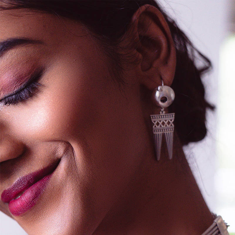 925 Silver Triangle Earrings – Handcrafted In India | Dangle Earrings For Anniversary & Retirement Gifts