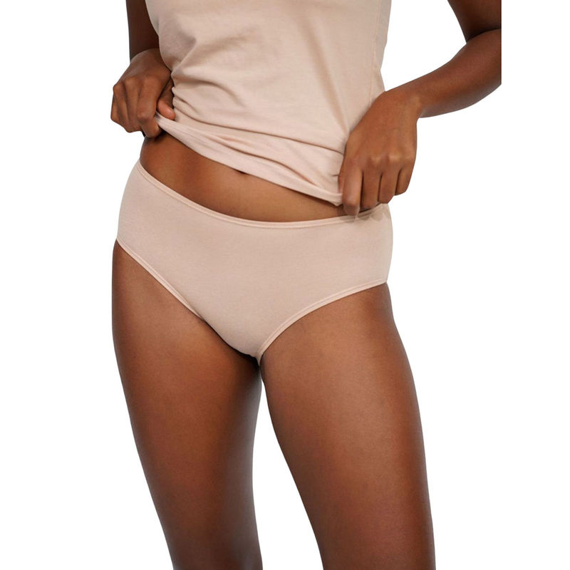 ButtChique Hipster Assorted Strips & Solid Panty with Full Hip Coverage (Pack of 3) (S)