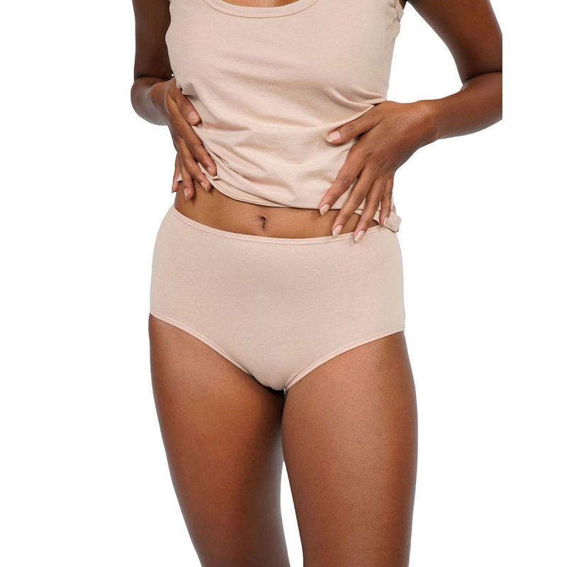 ButtChique High Rise Assorted Strips & Solid Panty with Full Coverage (Pack of 3) (XS)