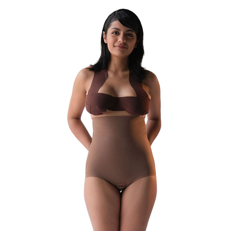 ButtChique Super Edge Brown Shapewear Targeted & Effective Tummy Control (XL)(XL)
