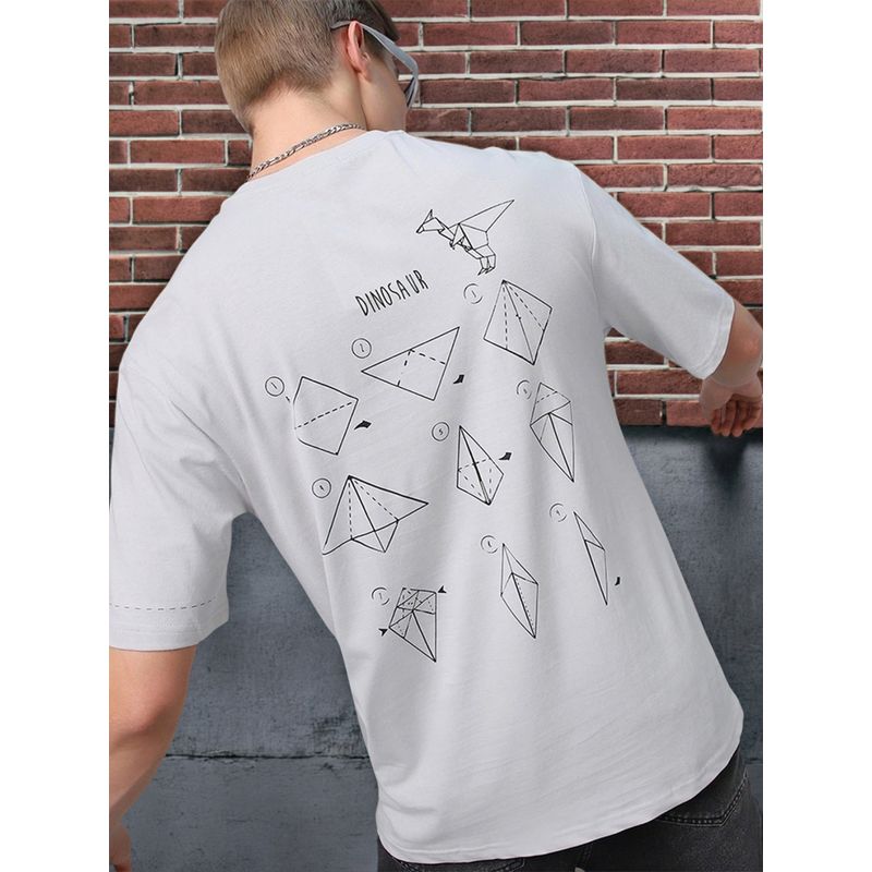 Bewakoof Men's Grey Orig Graphic Printed Oversized T-shirt (S)