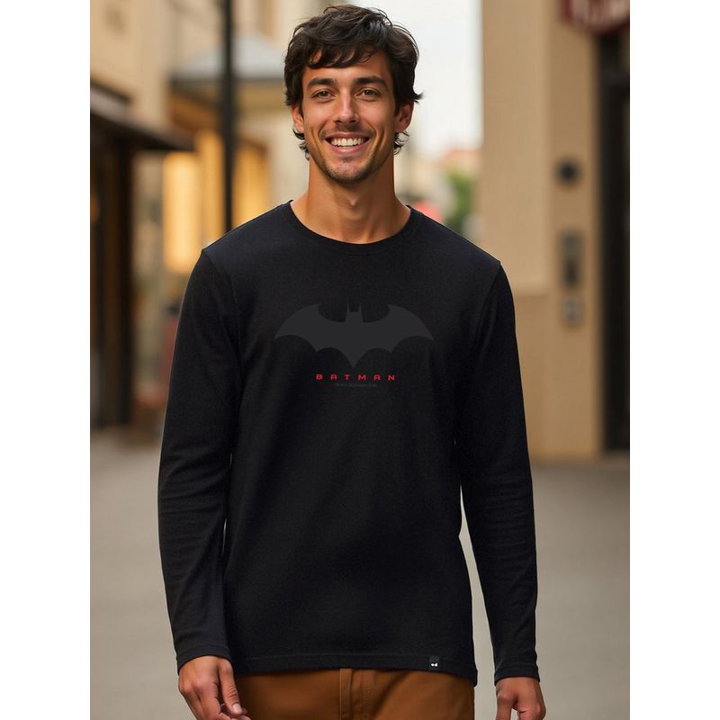 Bewakoof Official DC Men's Black Batman Graphic Printed T-shirt (M)