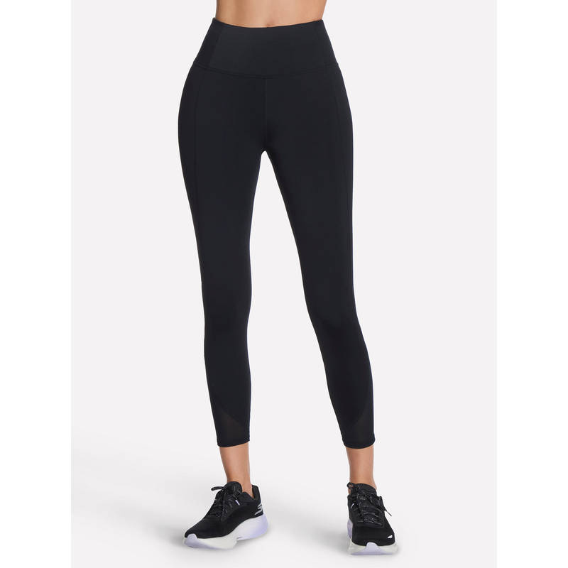 SKECHERS Women Black Tempo 7/8 Hw Leggings (L)