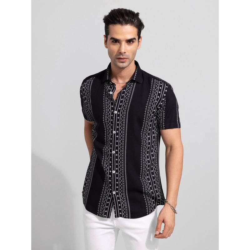 Snitch Kolam Printed Black Shirt (S)