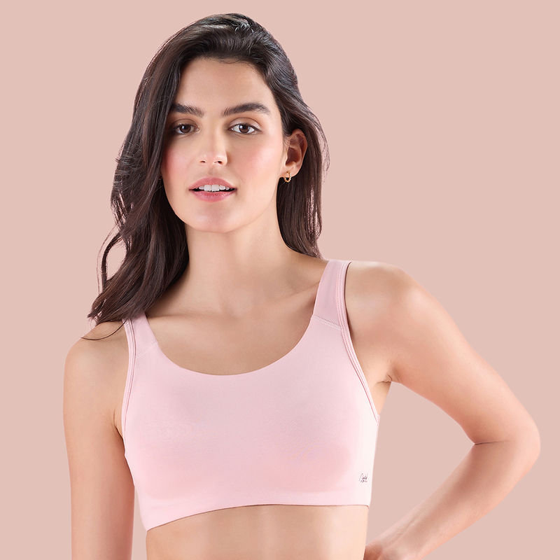 Nykd by Nykaa Soft Cup Easy-Peasy Slip-On Bra With Full Coverage-S.Pink-NYB113 (XL)