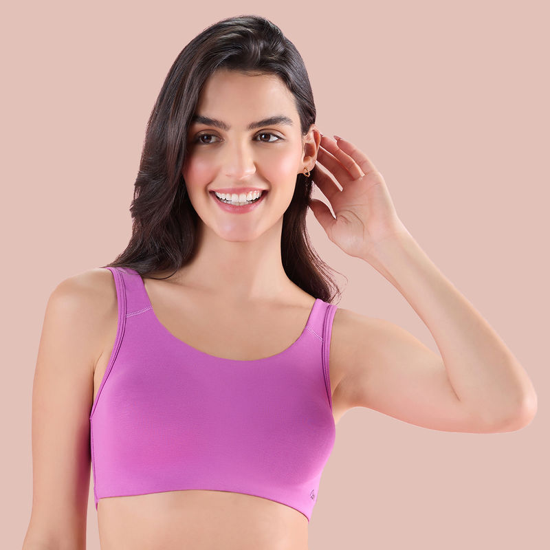 Nykd by Nykaa Soft Cup Easy-Peasy Slip-On Bra With Full Coverage-Violet-NYB113 (L)