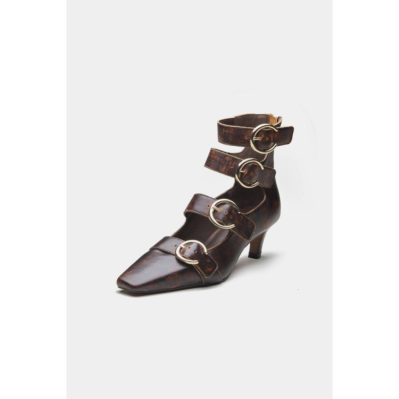 Oroh Women Brown Mariana Kitten Heels (EURO 36)