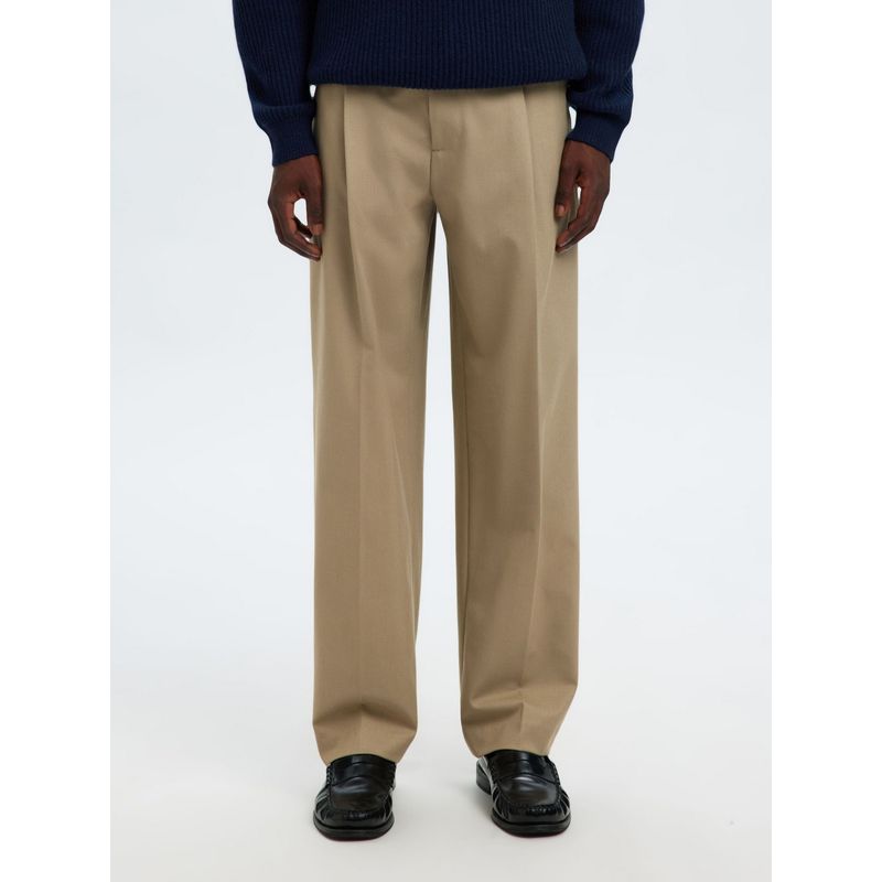 SELECTED HOMME Beige Loose Fit Flex Trouser (L)