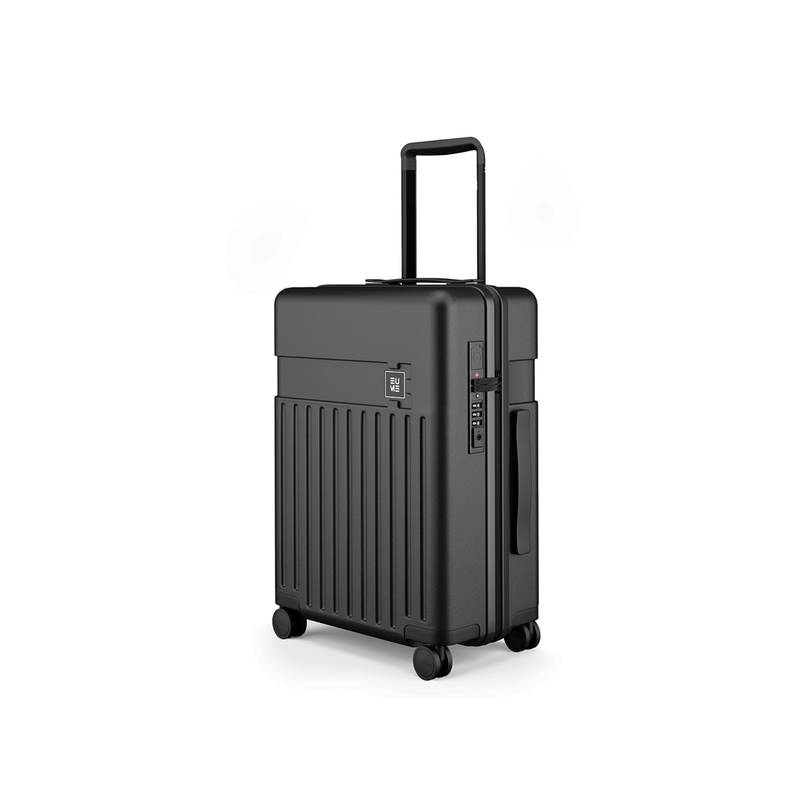 EUME Classic Polycarbonate Trolley Bag with 8 Hinomoto Wheels - Charcoal Black (S)