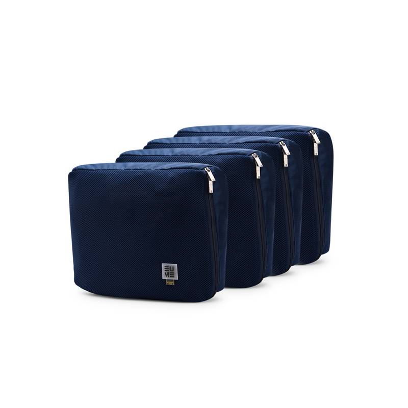 EUME Packing Cubes Luggage Organiser Pouches - Navy Blue (Pack of 4) (XL)