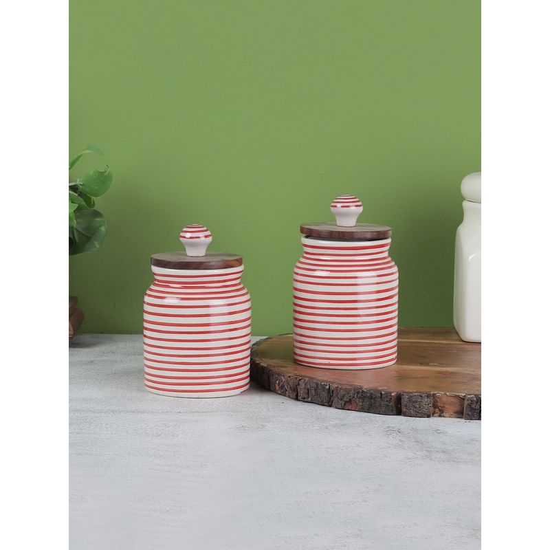 Buy VarEesha Parikrama Red Spiral Leak Proof Handmade Ceramic Jars Online