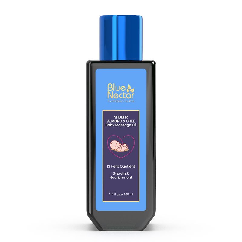 Blue Nectar Ayurvedic Baby Body Massage Oil with Ghee & Almond