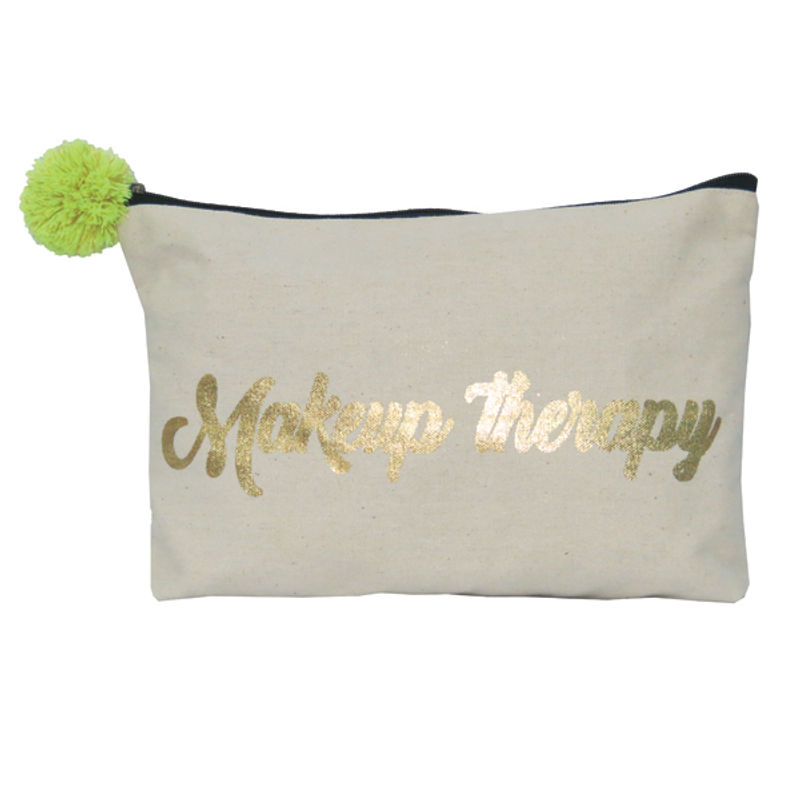 Danali Gold Foil Printed "MAKEUP THERAPY" Utility Pouch