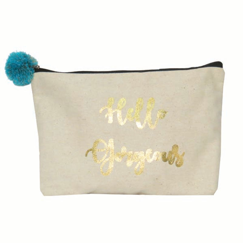 Danali Gold Foil Printed "HELLO GORGEOUS" Utility Pouch