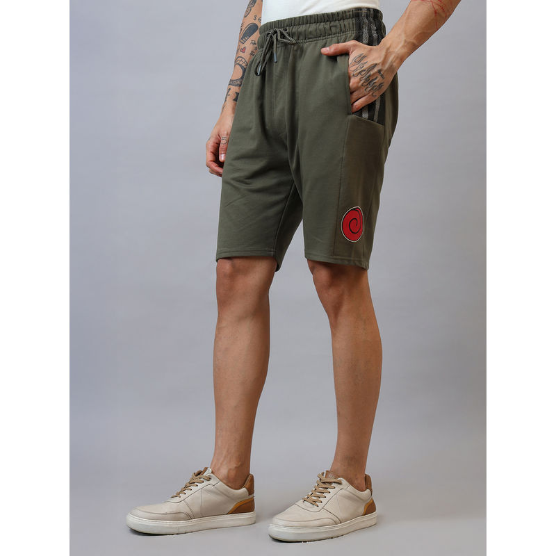 Free Authority Official Naruto Anime Printed Cotton Blend Dried Herb Shorts (30)