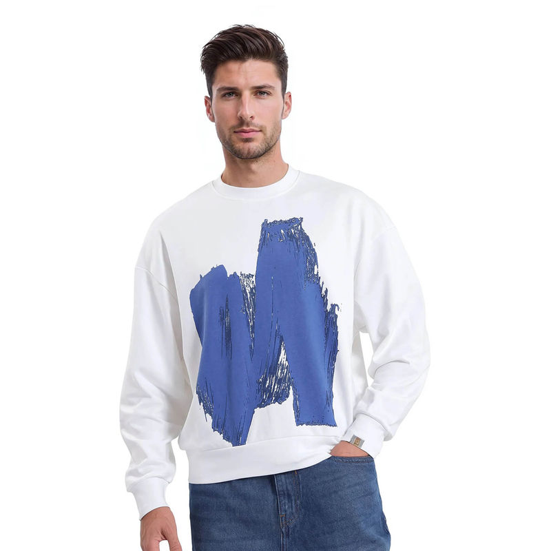 Rare Rabbit Bade Off White Abstract Print Sweatshirt (S)
