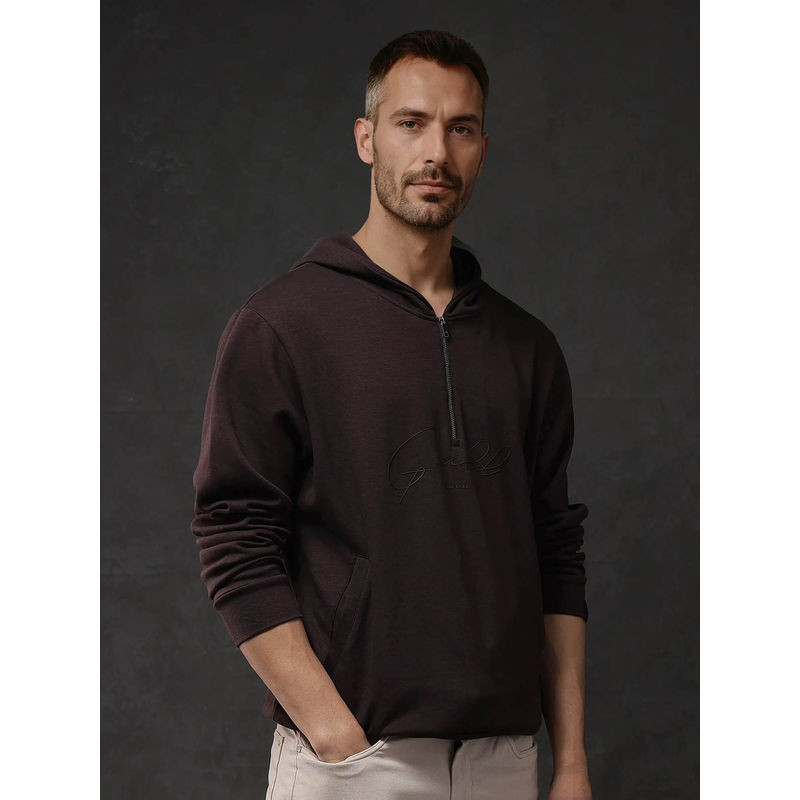 Rare Rabbit Eli Maroon Plain Hoodie (XL)