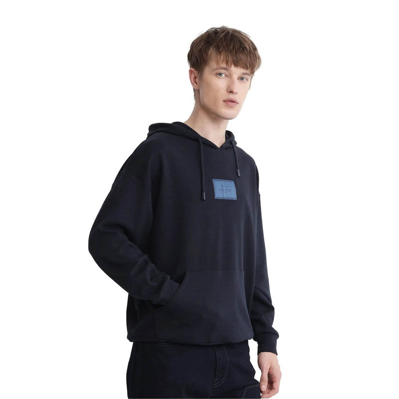 Rare Rabbit Enoch Blue Navy Plain Hoodie (XS)