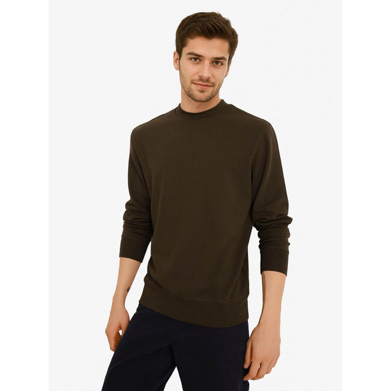 Rare Rabbit Foy Olive Plain Sweatshirt (M)