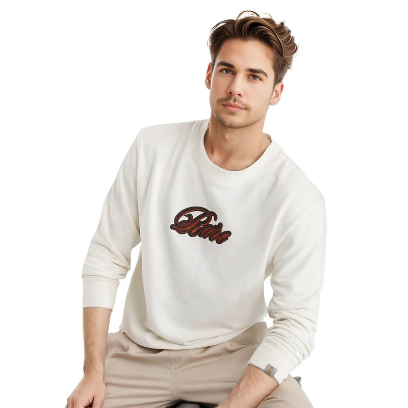 Rare Rabbit Frejus Off White Embroidered Sweatshirt (XS)