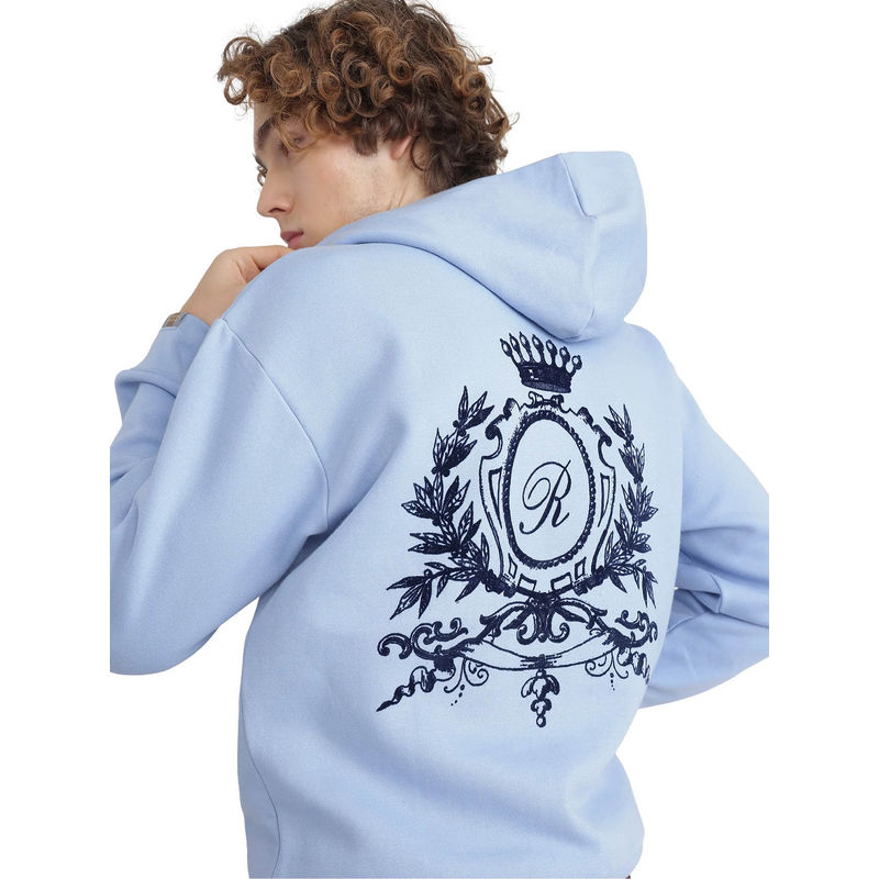 Rare Rabbit Kant Light Blue Graphic Hoodie (XS)