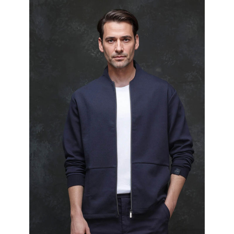 Rare Rabbit Kezi Navy Blue Plain Sweatshirt (S)