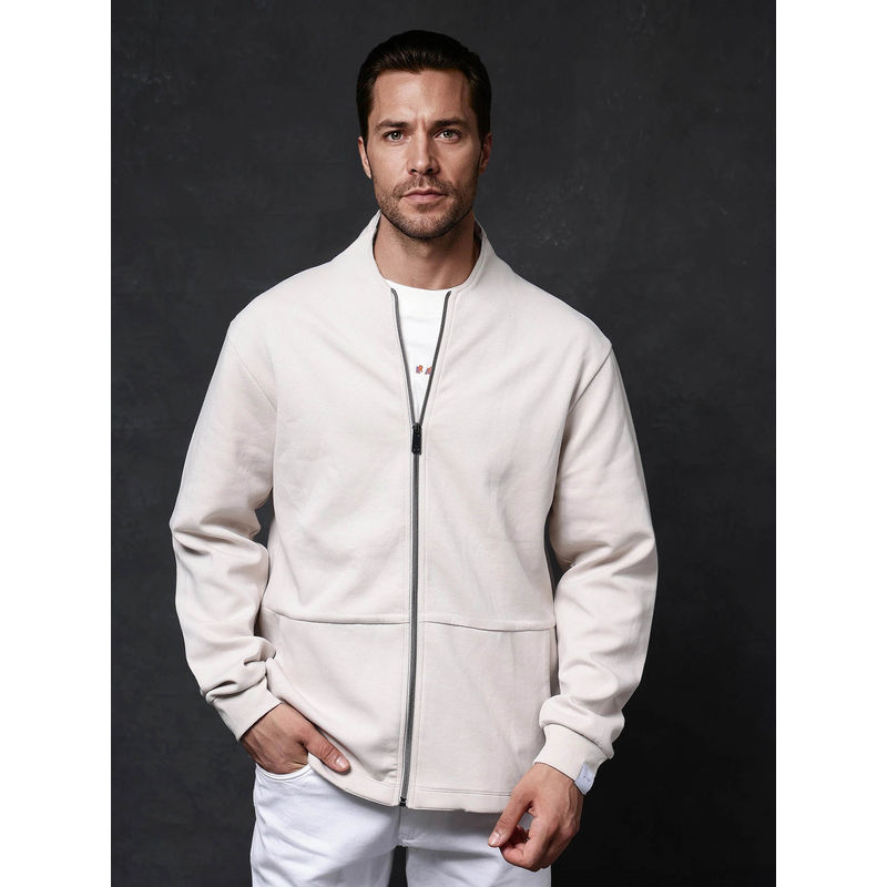 Rare Rabbit Kezi Off White Plain Sweatshirt (XS)