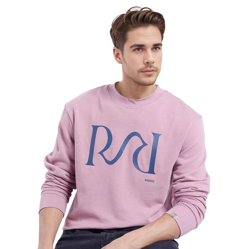Rare Rabbit Oris Dusky Pink Graphic Sweatshirt (L)