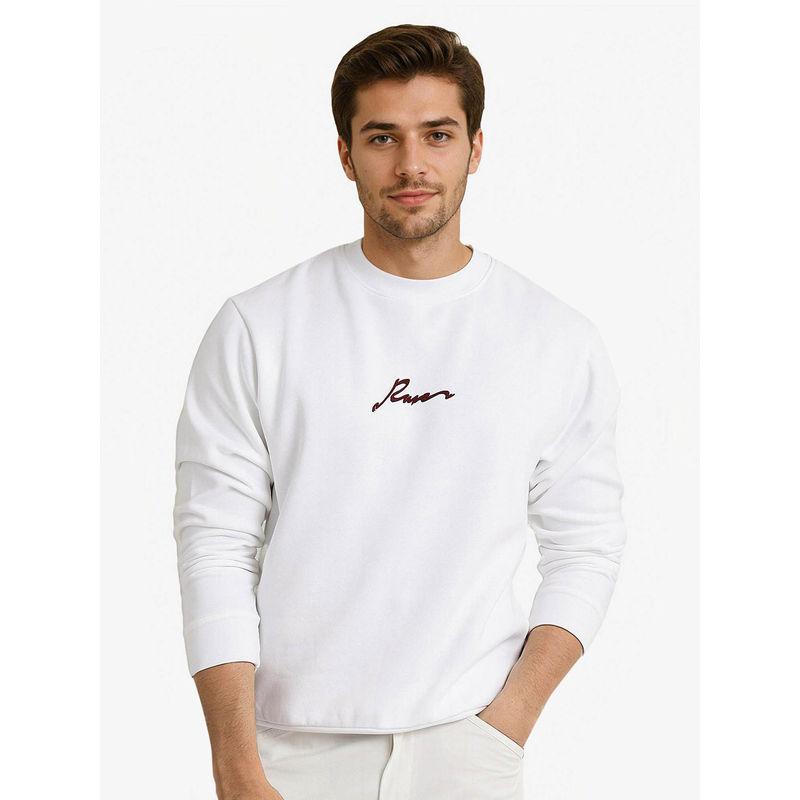 Rare Rabbit Rew White Graphic Sweatshirt (L)