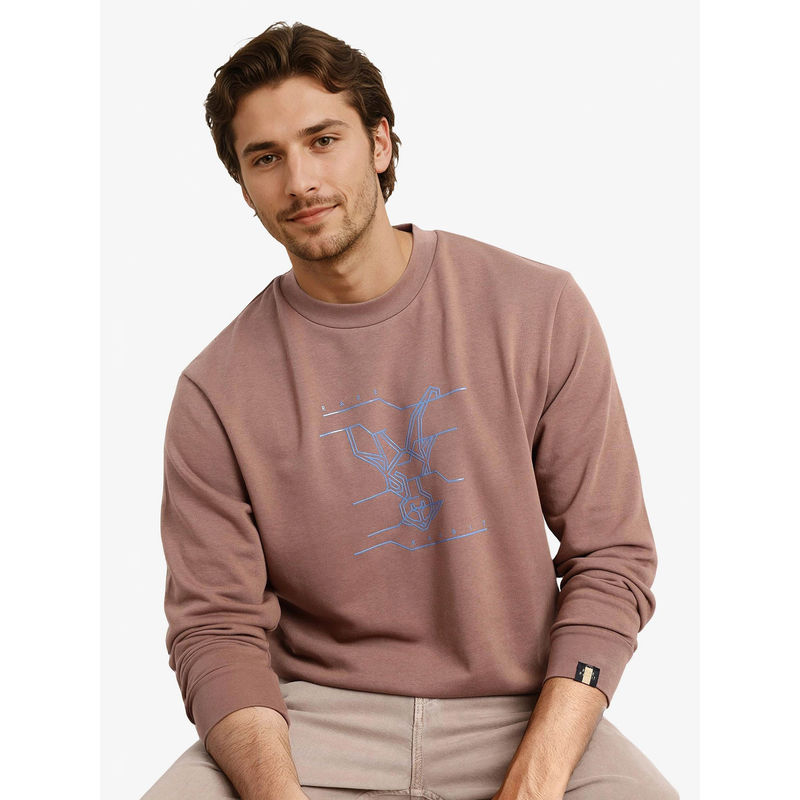Rare Rabbit Viton Dusky Pink Plain Sweatshirt (L)